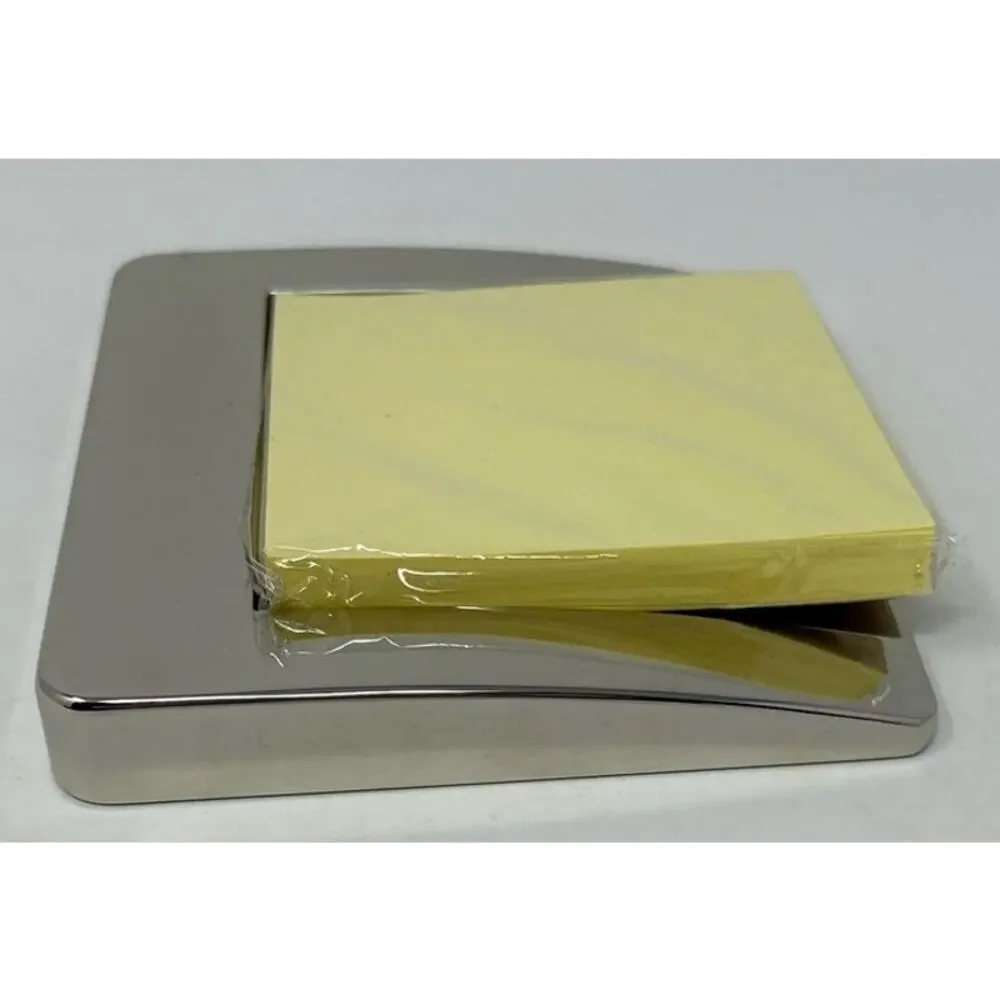 Silver Business Note Pad Holder Felt Bottom Sticky Tape to‎ Hold Note Pad